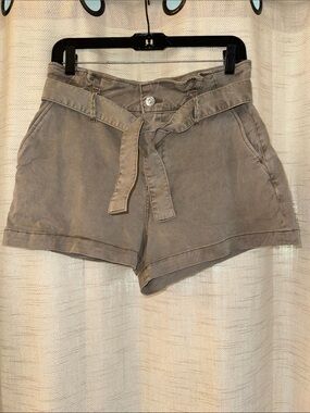 Paige High-Waist Anessa Short - Vintage Moss Taupe size 28